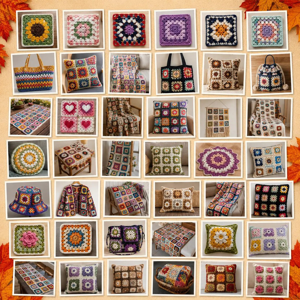 1000+ Crochet Granny Square Patterns Bundle | Floral, Boho, Vintage Designs (PDF Download)