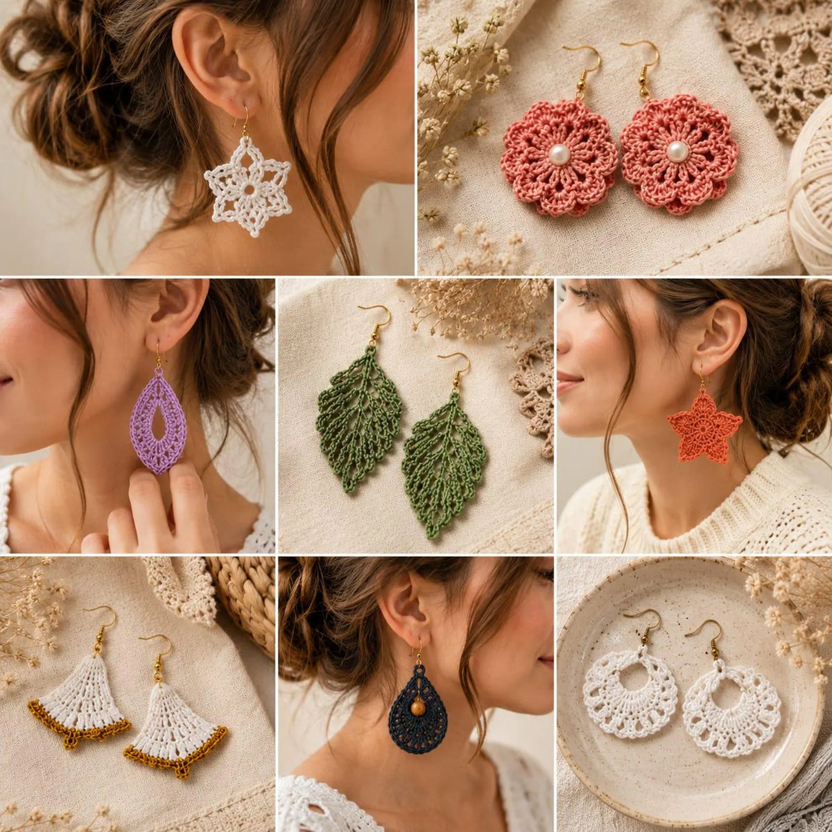 50 Crochet Earring Patterns Bundle | Boho, Floral, Geometric PDF Download
