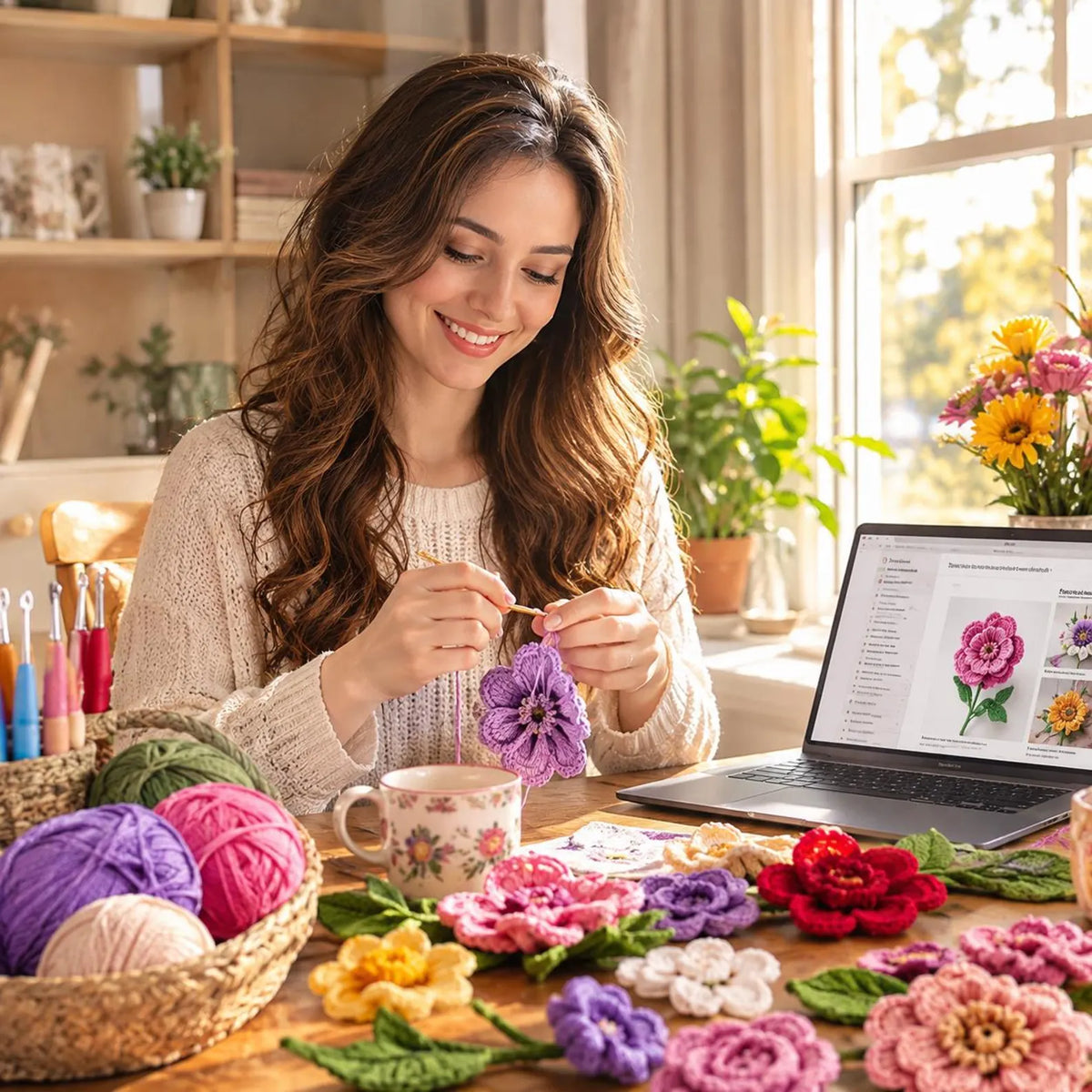 490 Flower Crochet Patterns Bundle | Roses, Sunflowers, Daisies (PDF Collection)