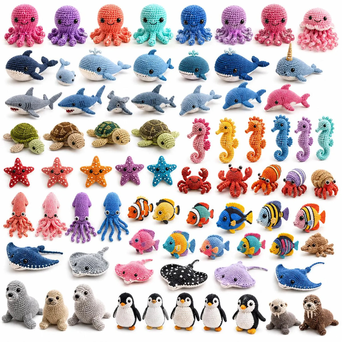 240+ Sea Animals Crochet Patterns Bundle | Ocean Amigurumi, Marine Creatures (PDF Download)