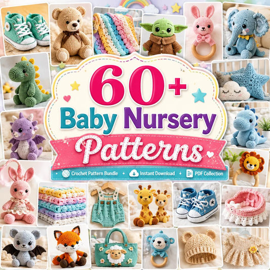 60+ Baby Nursery Crochet Patterns Bundle | Amigurumi Toys & Nursery Decor PDF (Instant Download)