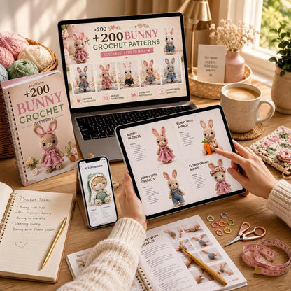 200+ Bunny Crochet Patterns Bundle | Amigurumi Rabbit PDF Patterns (Digital Download)