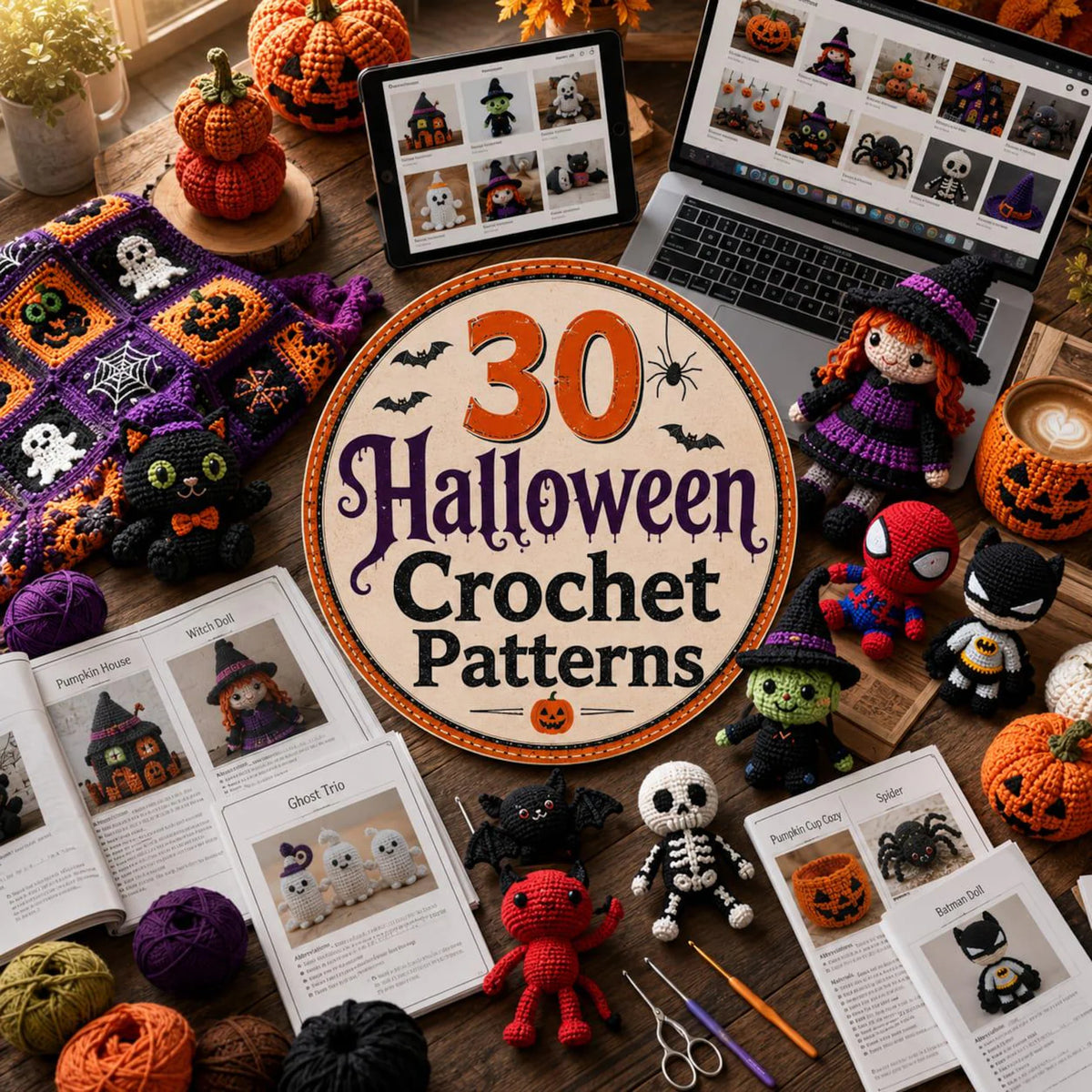 30 Halloween Crochet Patterns Bundle | Spooky Amigurumi PDF Toys (Digital Download)
