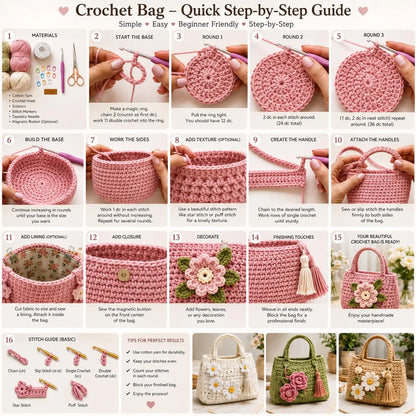 500+ Crochet Bag Patterns Bundle | Tote, Purse, Backpack PDF Patterns (Instant Download)