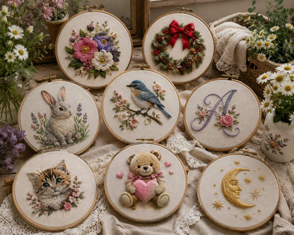 700+ Hand Embroidery Patterns Bundle | Floral, Modern, Vintage Designs (Digital Download)
