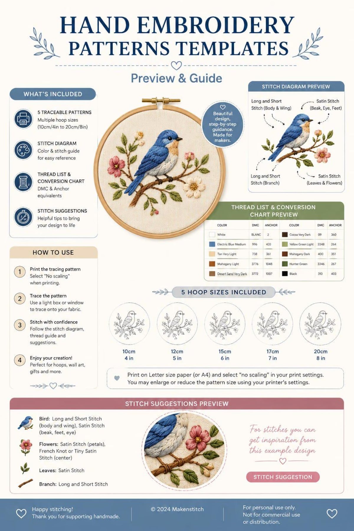 700+ Hand Embroidery Patterns Bundle | Floral, Modern, Vintage Designs (Digital Download)