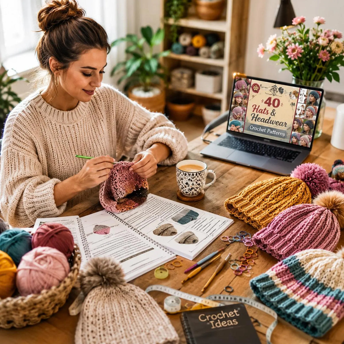 40 Crochet Hat Patterns Bundle | Beanie, Bucket, Baby Hat, Hood (PDF Download)