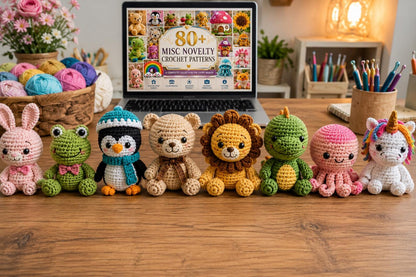 80+ Novelty Crochet Patterns Bundle | Amigurumi, Toys, Gifts, Decor (PDF Download)