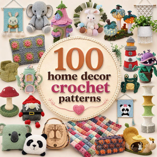 100+ Home Decor Crochet Patterns Bundle | Fairy Houses, Pillows, Wreaths (PDF Download)