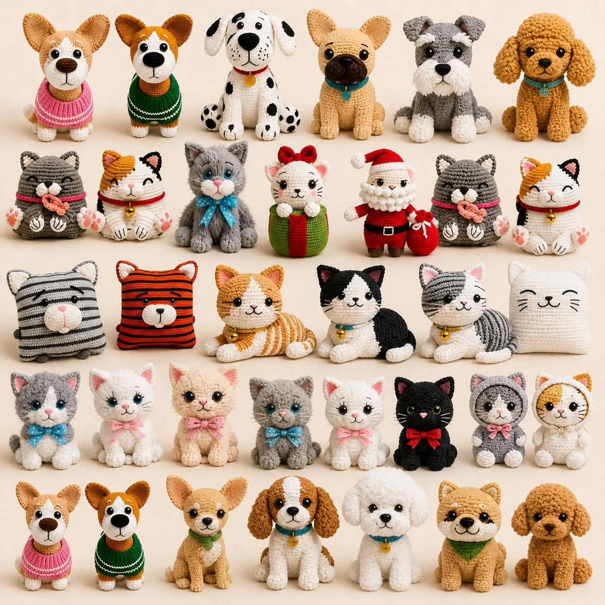 70+ Pet Dog & Cat Crochet Patterns Bundle | Amigurumi (PDF Patterns)