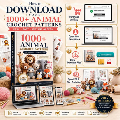 1000+ Animal Crochet Patterns Bundle | Amigurumi PDF Toys (Instant Download