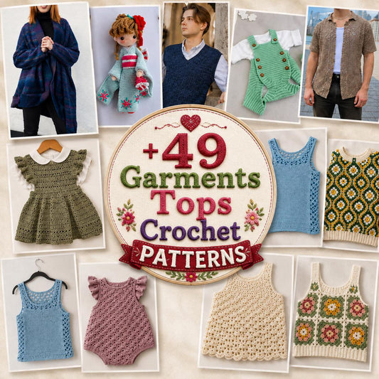 49 Crochet Garment Top Patterns | Women's Summer Tanks, Blouses (PDF Download)