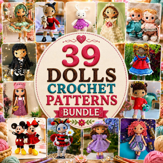 39 Amigurumi Doll Crochet Patterns Bundle | Handmade Plush Toy PDF Tutorial (Digital Download)