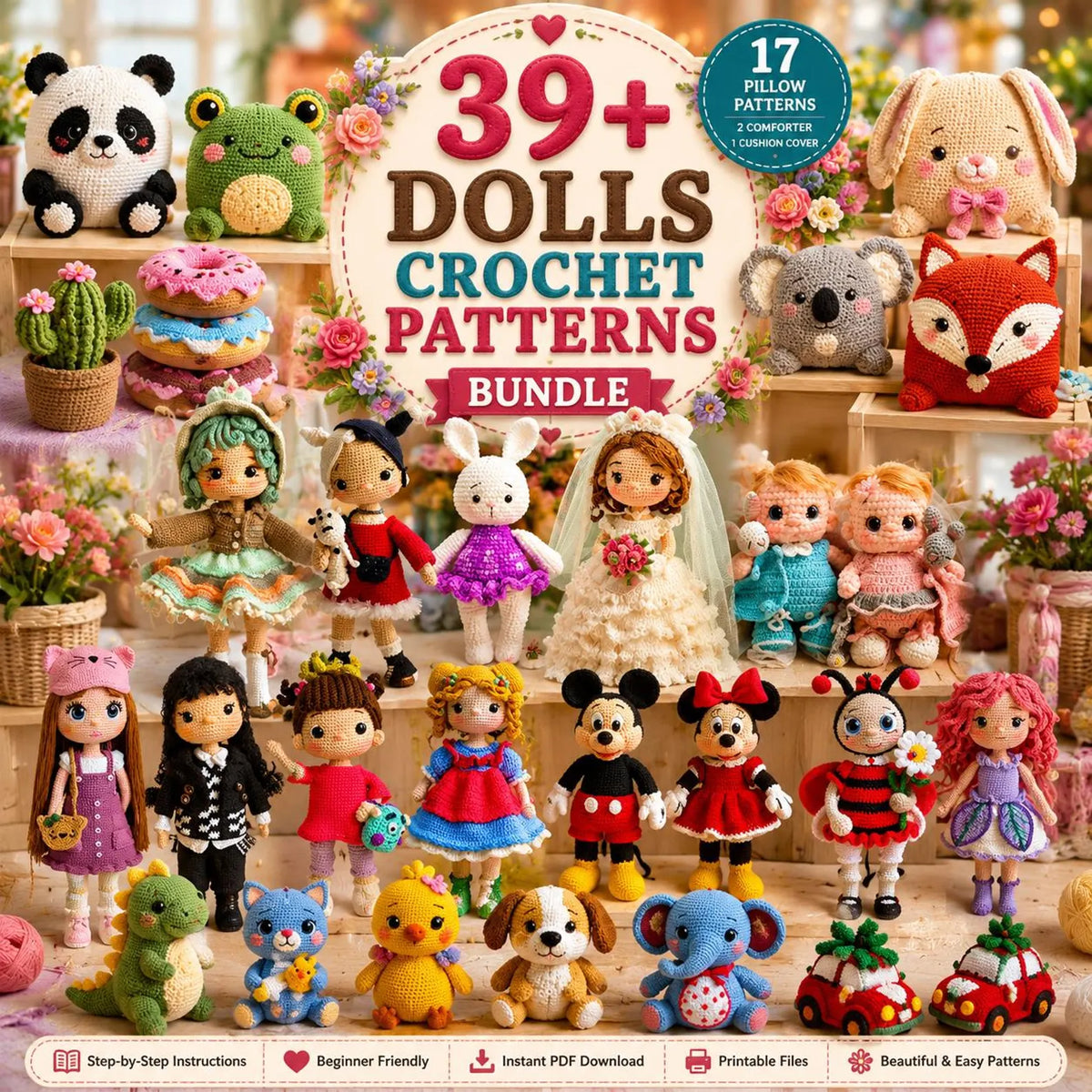 39 Amigurumi Doll Crochet Patterns Bundle | Handmade Plush Toy PDF Tutorial (Digital Download)