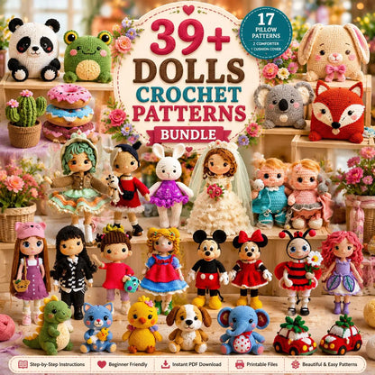 39 Amigurumi Doll Crochet Patterns Bundle | Handmade Plush Toy PDF Tutorial (Digital Download)