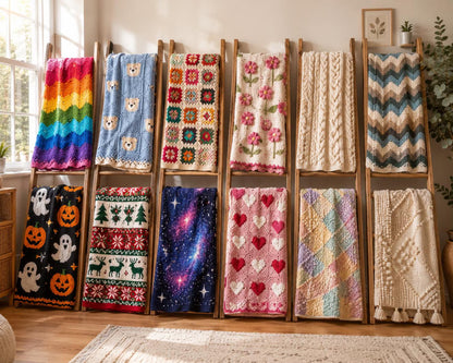50 Crochet Blanket Patterns Bundle | Baby, Granny Square, Floral Throws (Digital Download)
