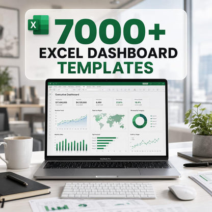 7000+ Excel Dashboard Templates Bundle | KPI, Finance, Sales, HR Reports (Digital Download)