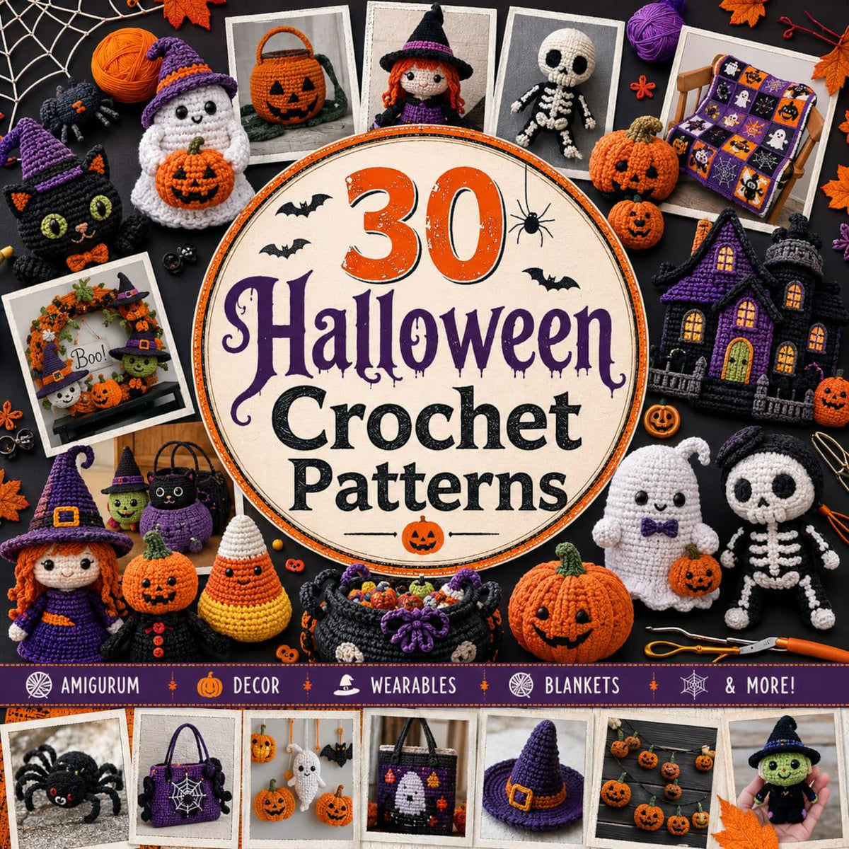 30 Halloween Crochet Patterns Bundle | Spooky Amigurumi PDF Toys (Digital Download)