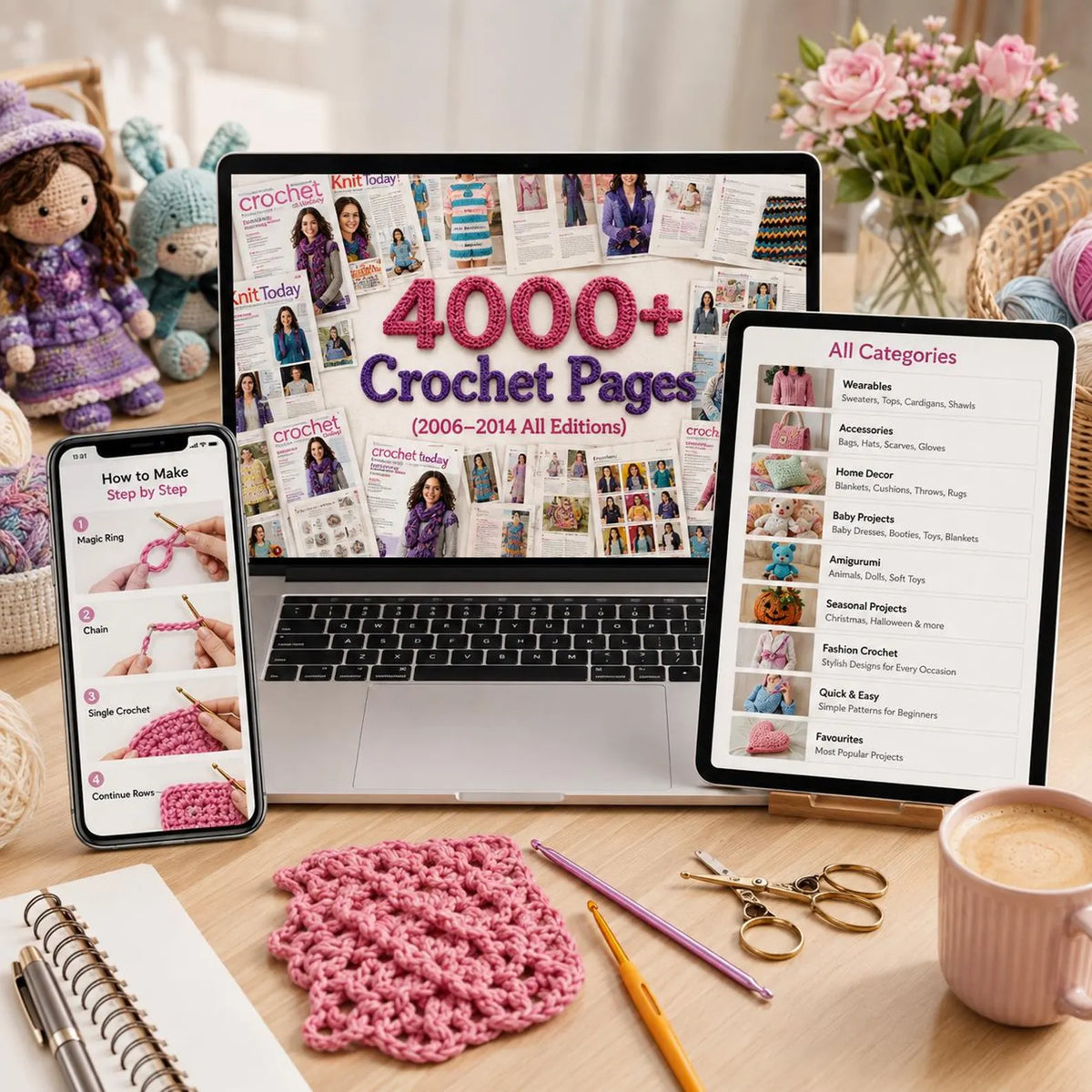 4000+ Crochet Pages Bundle (2006–2014 Editions) – Vintage Patterns (PDF Download)