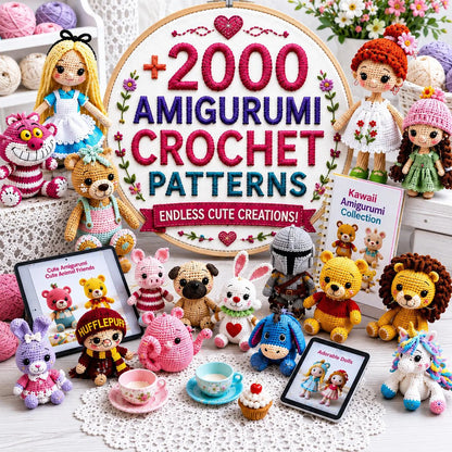 2000 Amigurumi Crochet Patterns Bundle | Kawaii Animals, Dolls, Toys (PDF Download)