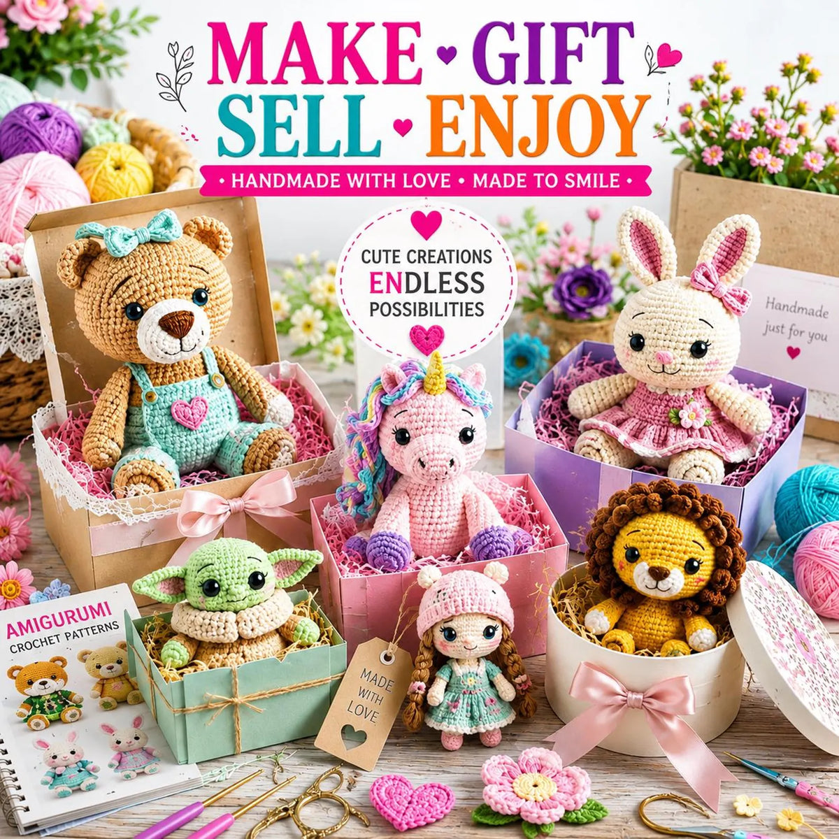 2000 Amigurumi Crochet Patterns Bundle | Kawaii Animals, Dolls, Toys (PDF Download)