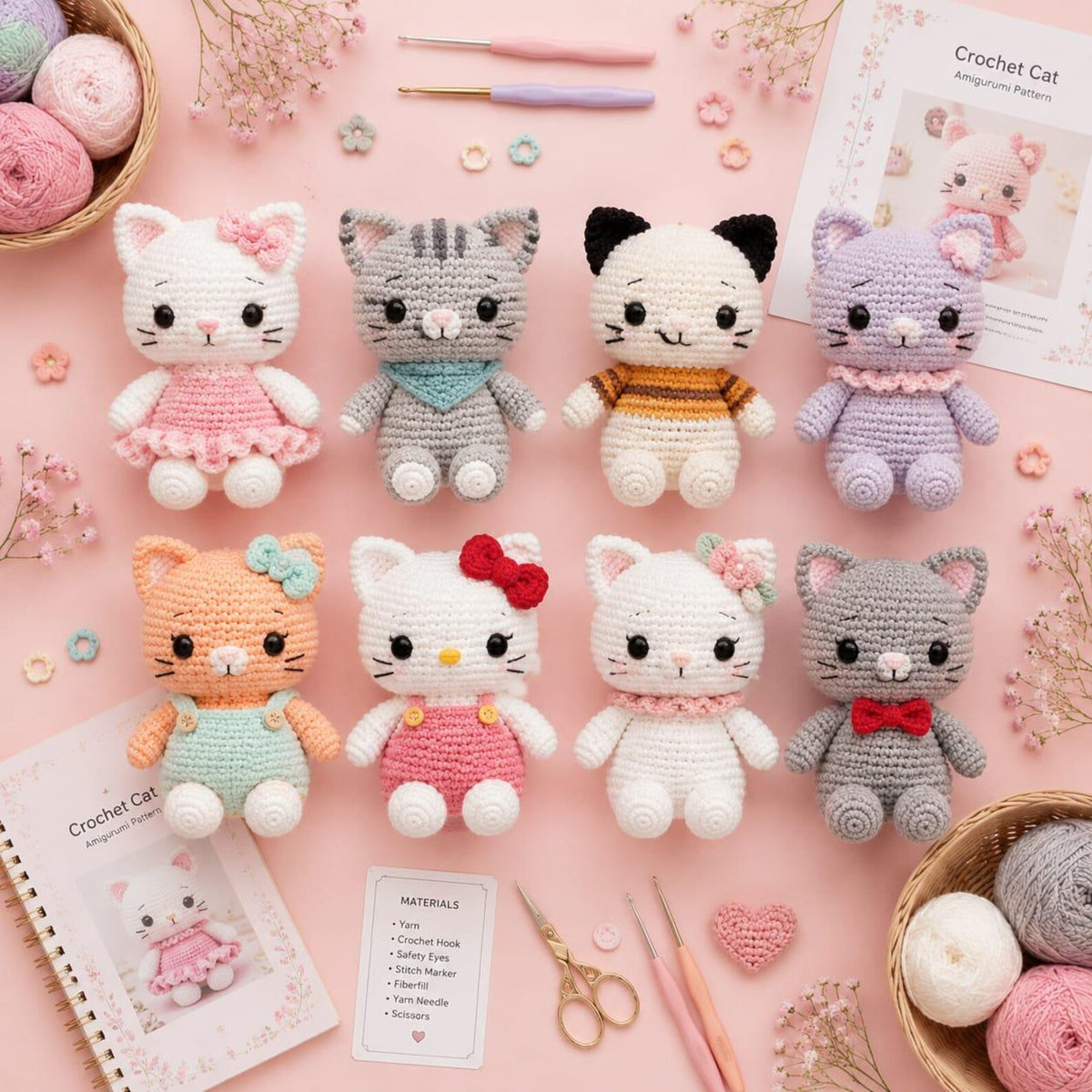 70 Cat Crochet Patterns Bundle | Amigurumi PDF Patterns for Beginners (Digital Download)