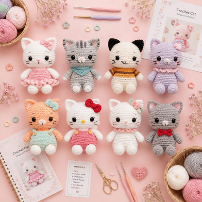 70 Cat Crochet Patterns Bundle | Amigurumi PDF Patterns for Beginners (Digital Download)