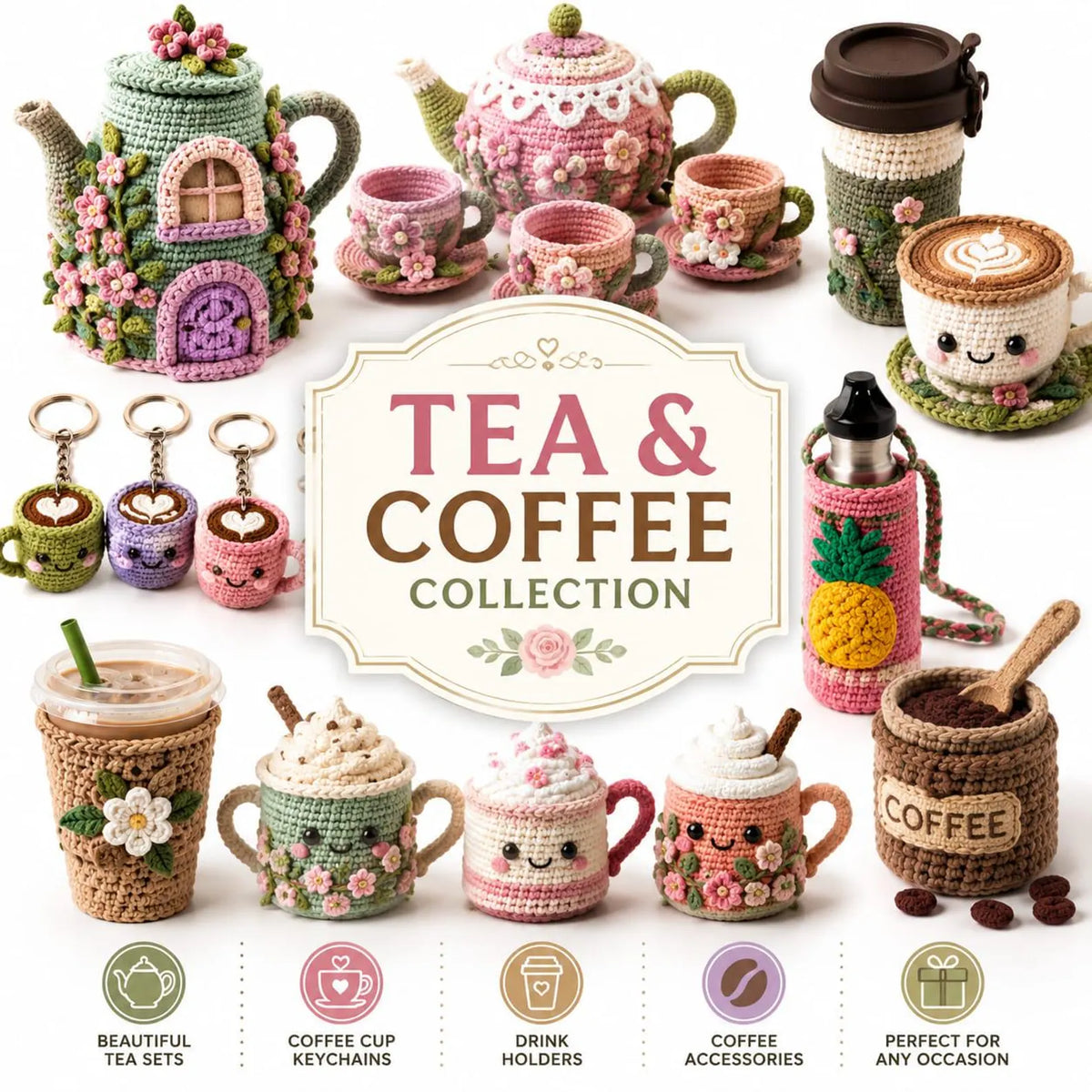 60+ Food Kitchen Crochet Patterns Bundle | Amigurumi, Fruit, Vegetable (PDF Download)