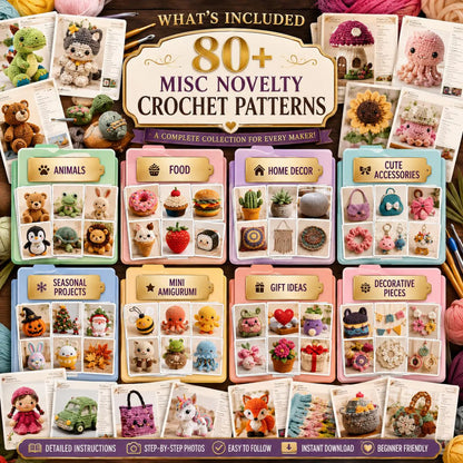 80+ Novelty Crochet Patterns Bundle | Amigurumi, Toys, Gifts, Decor (PDF Download)