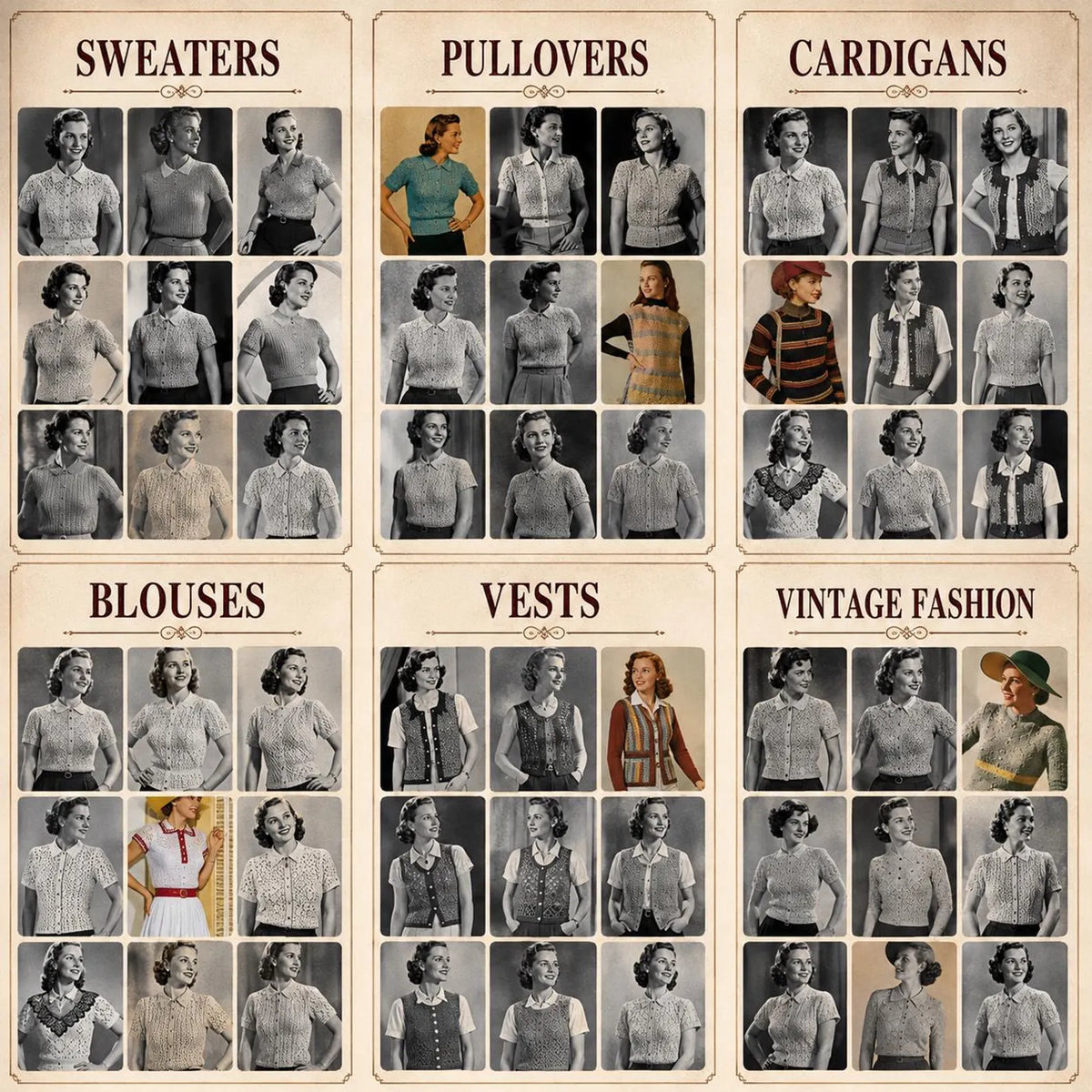 70+ Vintage Women's Sweater Crochet Patterns Bundle (PDF Patterns)