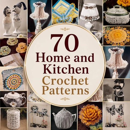 70 Vintage Home & Kitchen Crochet Patterns PDF Bundle (Digital Download)
