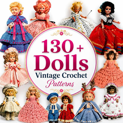 130 Vintage Doll Crochet Patterns Bundle | Amigurumi, Handmade Toys (PDF Download)