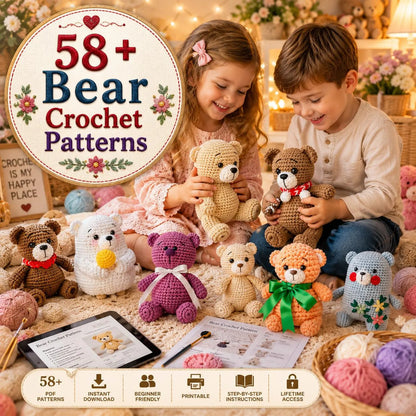 58+ Bear Crochet Patterns Bundle | Amigurumi PDF Patterns (Digital Download)