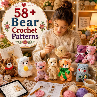 58+ Bear Crochet Patterns Bundle | Amigurumi PDF Patterns (Digital Download)