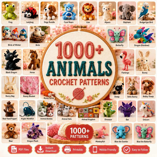 1000+ Animal Crochet Patterns Bundle | Amigurumi PDF Toys (Instant Download