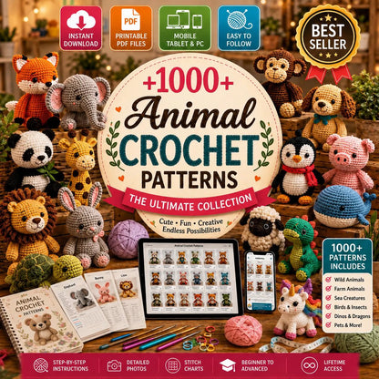 1000+ Animal Crochet Patterns Bundle | Amigurumi PDF Toys (Instant Download