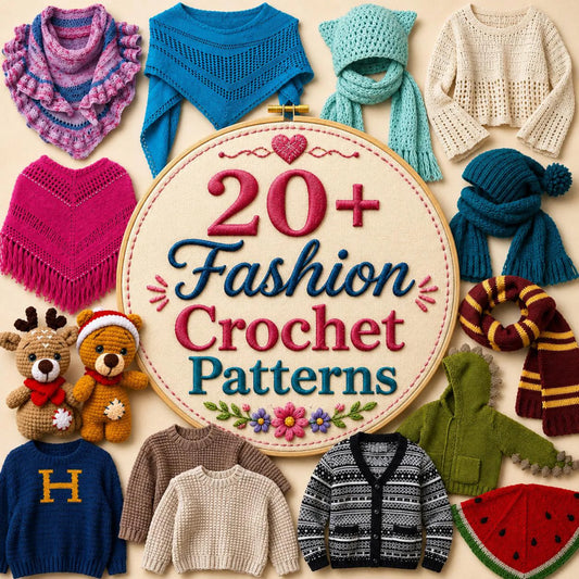 20+ Fashion Crochet Patterns Bundle | Stylish Clothing PDF Patterns (Digital Download)