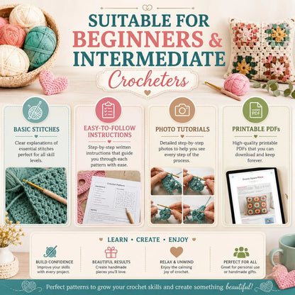 20+ Crochet Pillow Patterns Bundle | Animal, Cushion Cover PDF Designs (Instant Download)