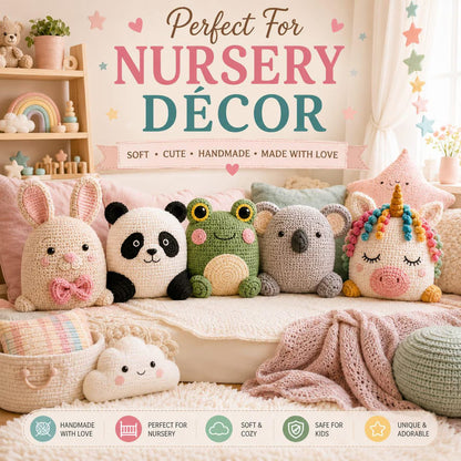 20+ Crochet Pillow Patterns Bundle | Animal, Cushion Cover PDF Designs (Instant Download)