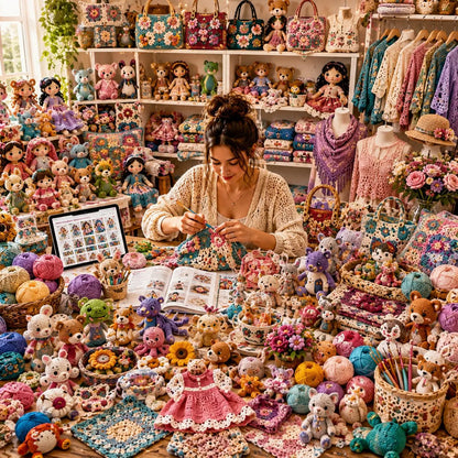 18000 Crochet Patterns Bundle, Amigurumi, Animals, Dolls, Flowers, Bags, Vintage (PDF Patterns)