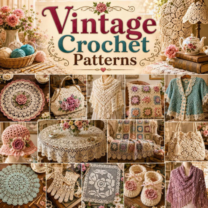 18000 Crochet Patterns Bundle, Amigurumi, Animals, Dolls, Flowers, Bags, Vintage (PDF Patterns)