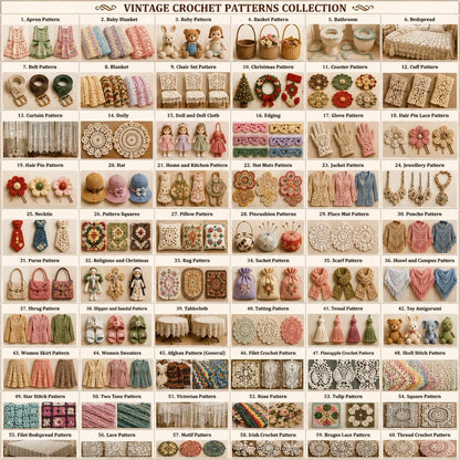 18000 Crochet Patterns Bundle, Amigurumi, Animals, Dolls, Flowers, Bags, Vintage (PDF Patterns)