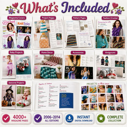 4000+ Crochet Pages Bundle (2006–2014 Editions) – Vintage Patterns (PDF Download)