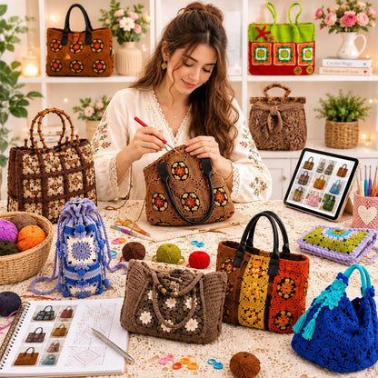 30 Crochet Bag Patterns Bundle | Tote, Shoulder, Purse PDF Patterns