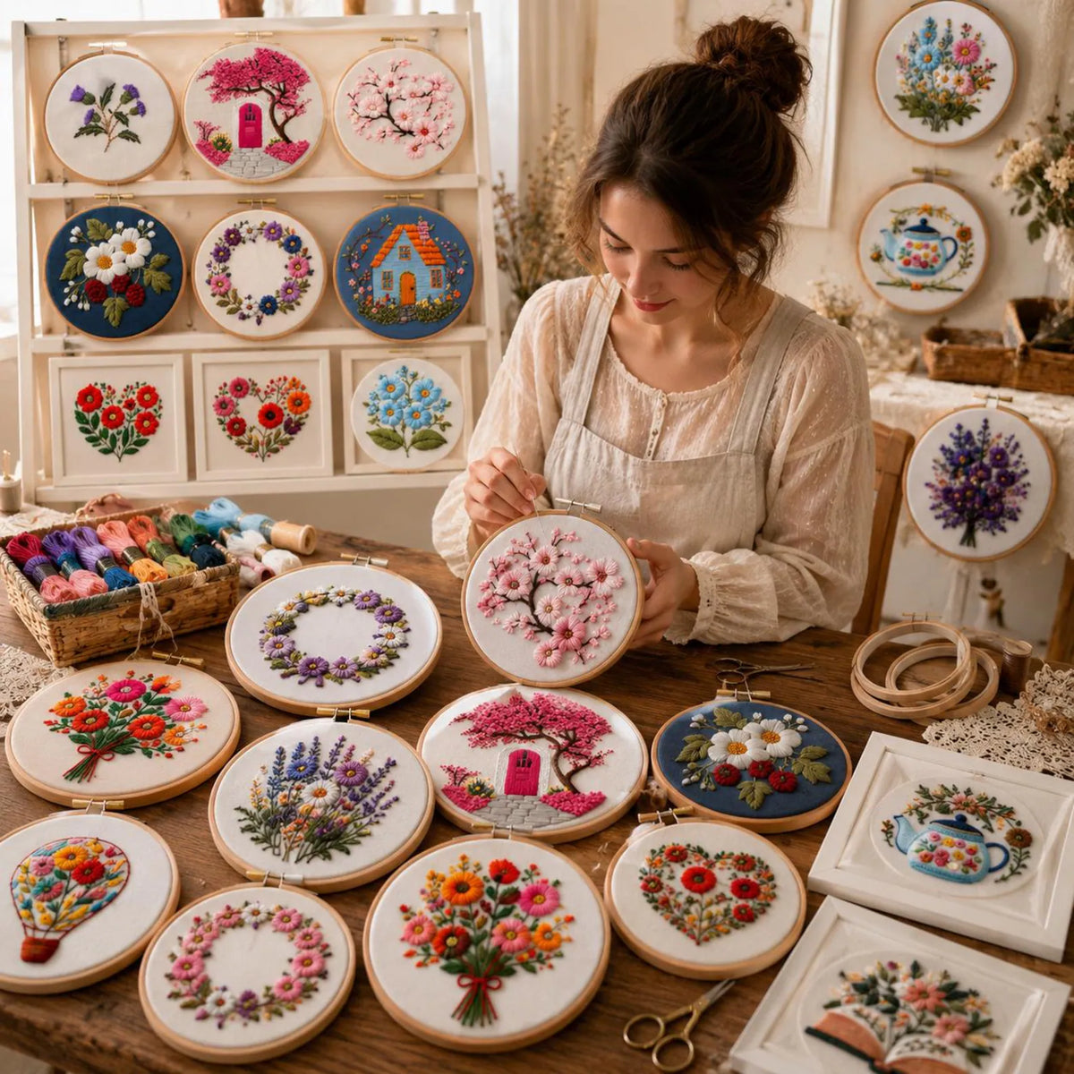 50 Floral Embroidery Patterns | Botanical Hand Stitch Designs (PDF Download)