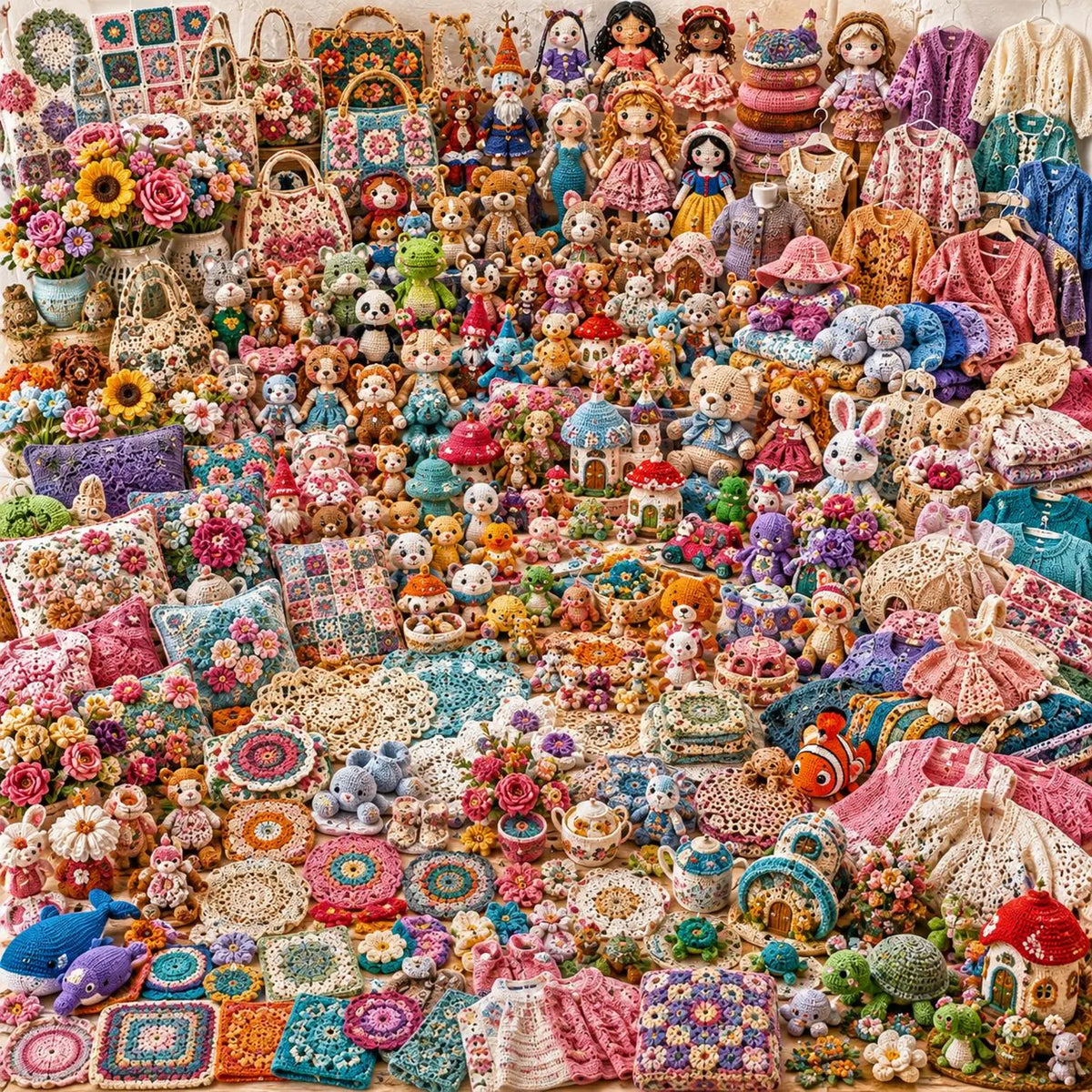18000 Crochet Patterns Bundle, Amigurumi, Animals, Dolls, Flowers, Bags, Vintage (PDF Patterns)