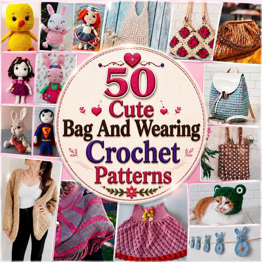 50 Crochet Bag & Wearable Patterns | DIY Fashion Accessories (PDF Patterns)