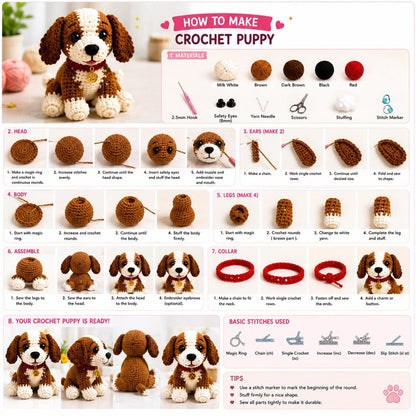 28 Dog Amigurumi Crochet Patterns | Puppy Plushies (PDF Download)
