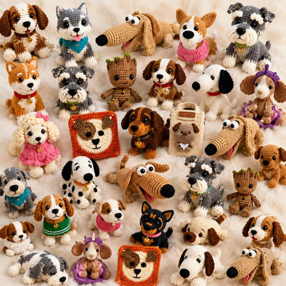 28 Dog Amigurumi Crochet Patterns | Puppy Plushies (PDF Download)