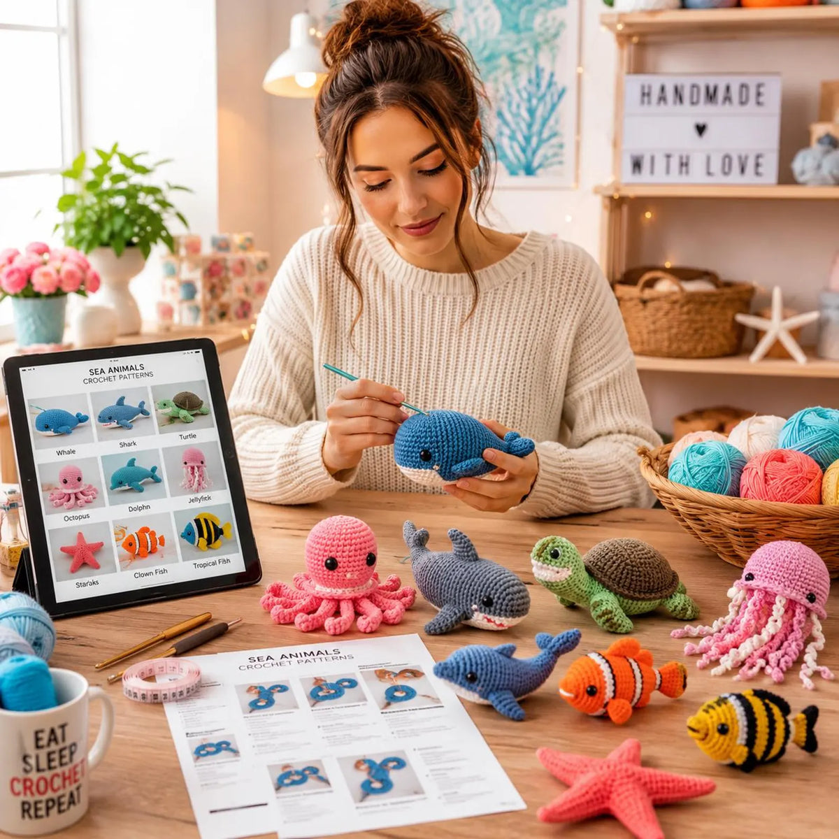 240+ Sea Animals Crochet Patterns Bundle | Ocean Amigurumi, Marine Creatures (PDF Download)